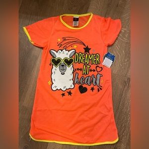 NWT Angel Face neon Llama nightgown, size 10